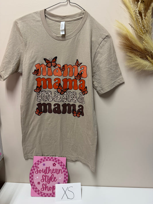 Adult xs butterfly mama tshirt