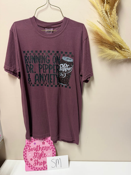 Adult small Dr.pepper & anxiety tshirt