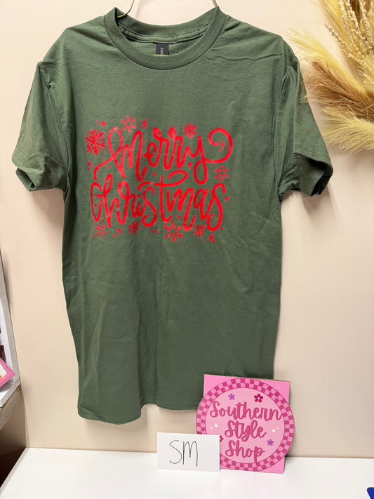 Adult small Merry Christmas tshirt