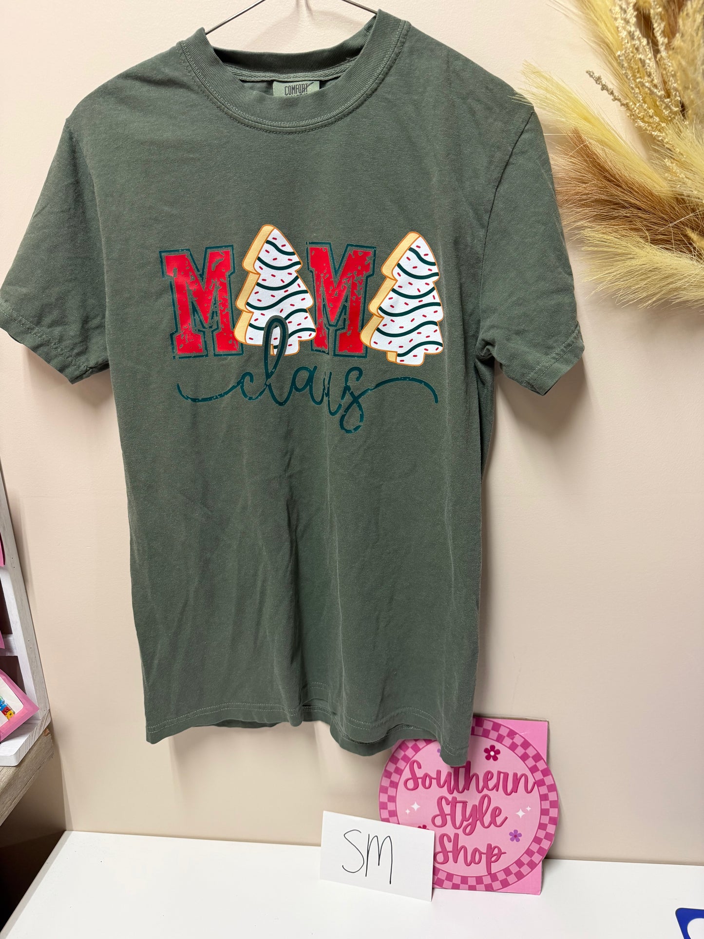 Adult small mama claus tshirt