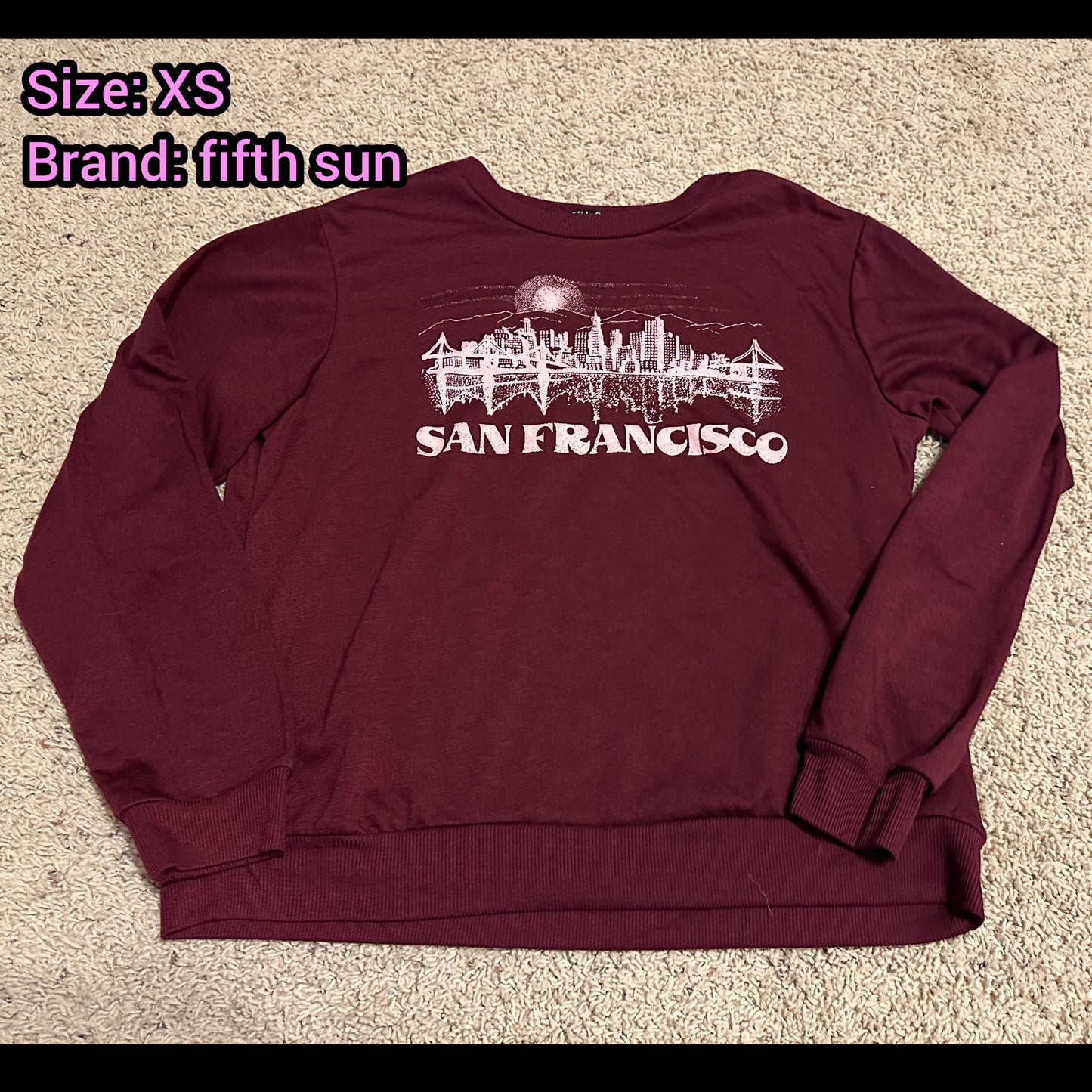 Women's XS San Fransico sweatshirt