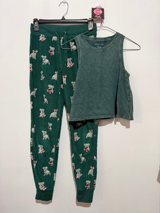 Women's XS Green PJ Set