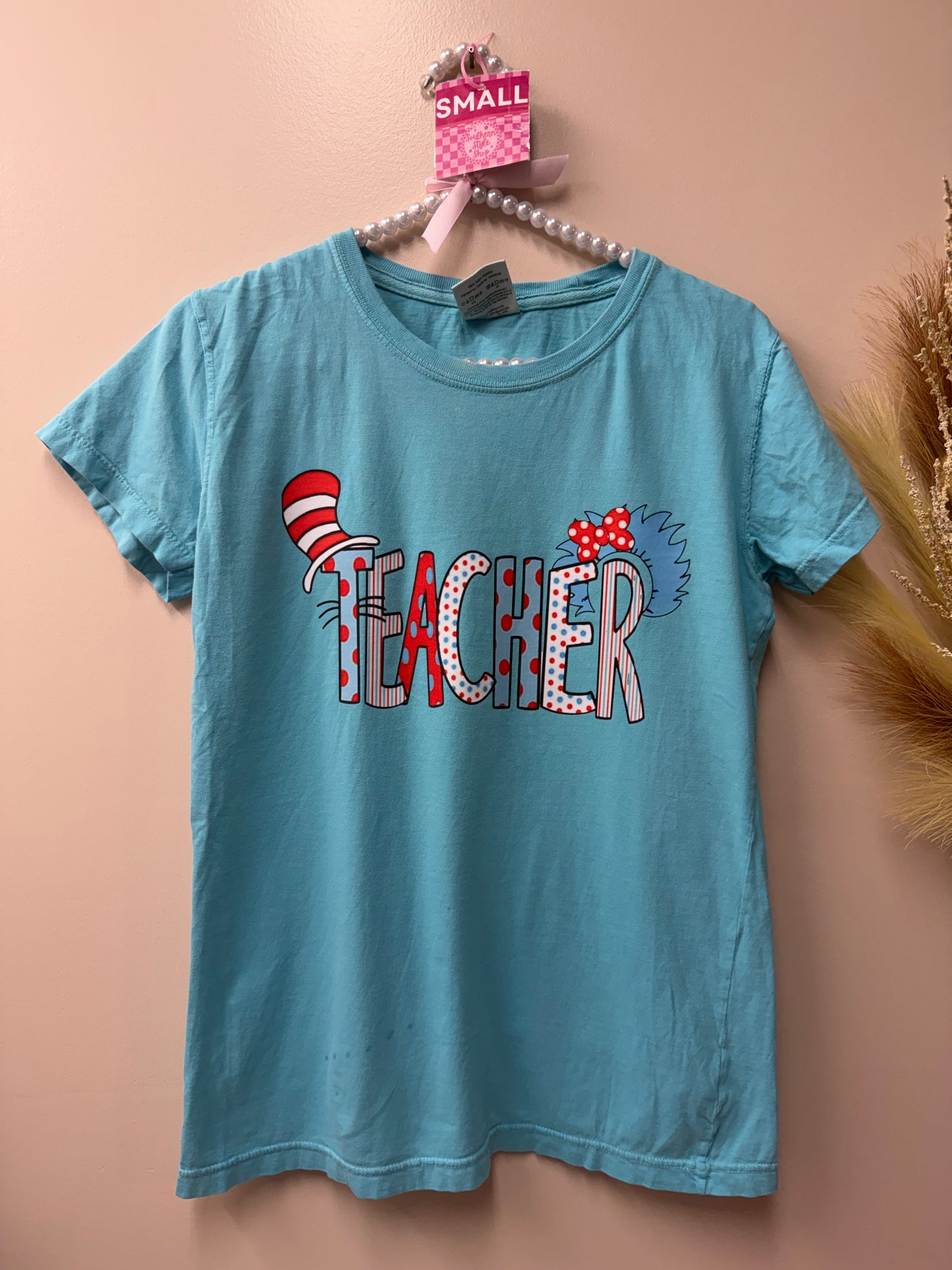 Adult small Seuss teacher tshirt