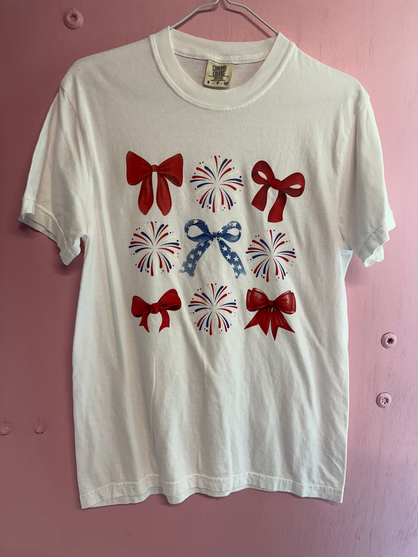 Adult small fireworks tshirt