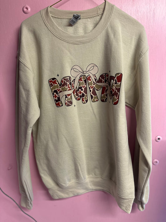 Adult small camo mama sweatshirt
