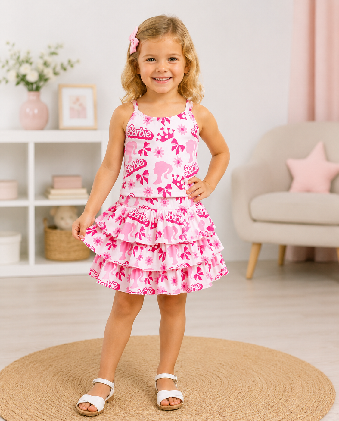 Barbie-Inspired Ruffle Skirt Set - 2T