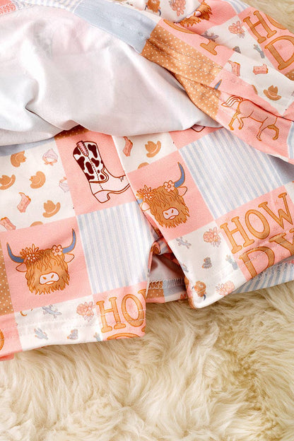 "Howdy" Western printed girls skort set. OFG50889 Jean