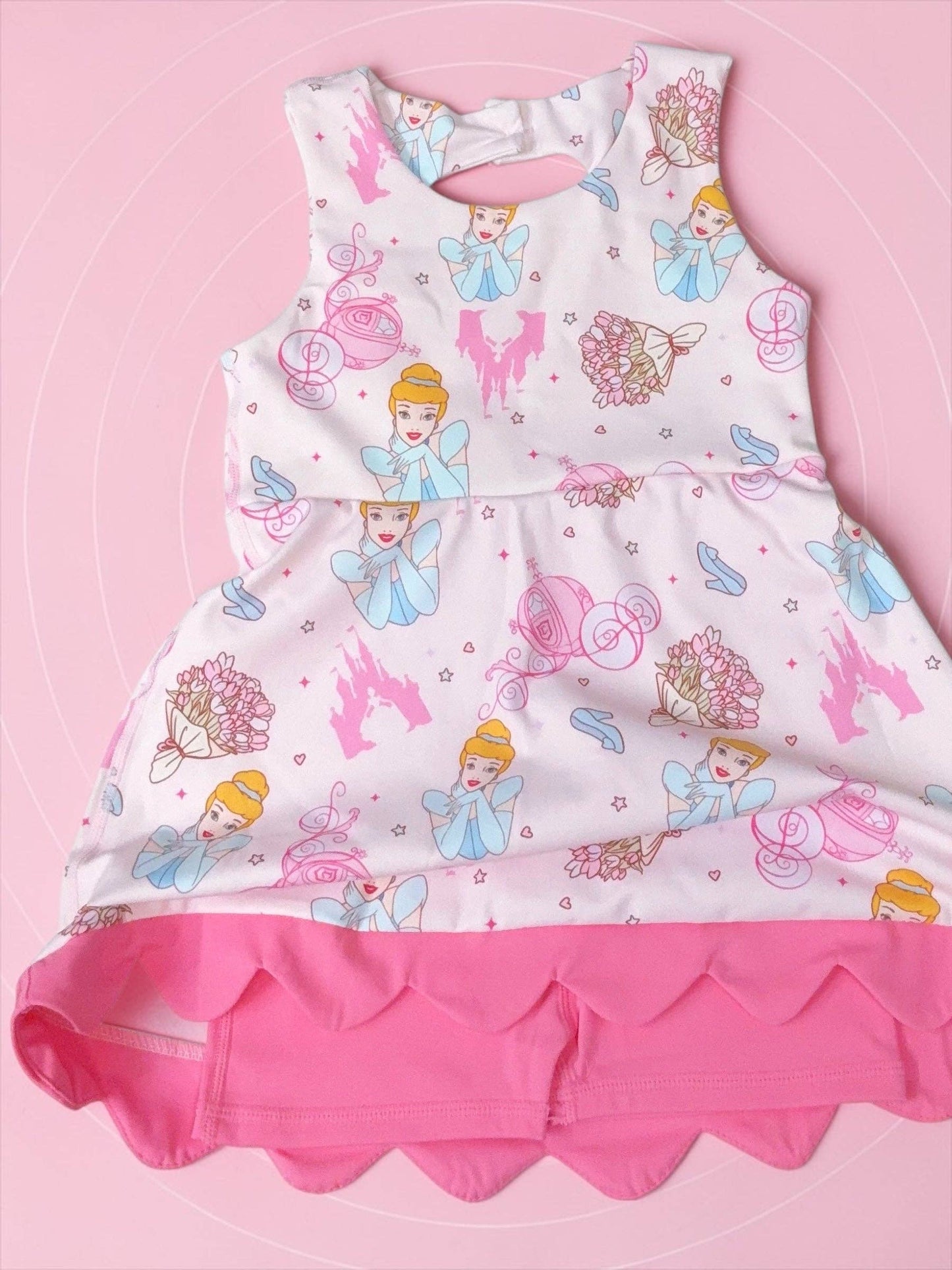 Princ*ess Cartoon character Hi-Performance dress with attached shorts.GSD120304-AMY