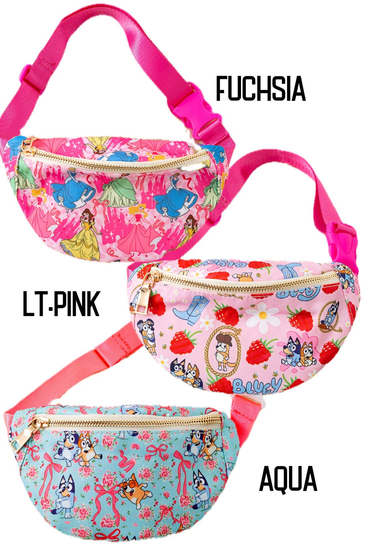 9"X5" Multi-printed character bags.
