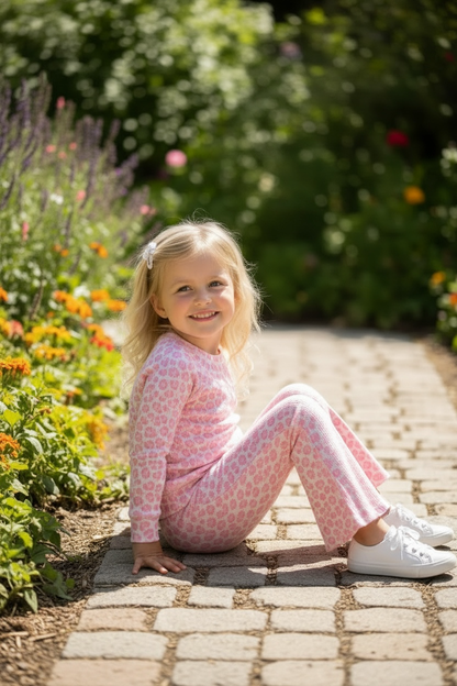 Pink Leopard printed girls 2 piece set. OFG61040 SOL