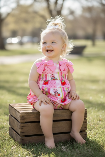 Sweet strawberry printed baby romper. SR112712-JEAN
